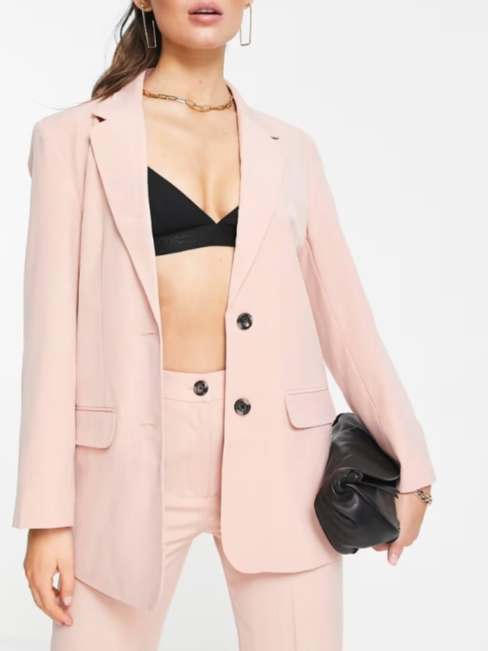 NWT ASOS Pale Pink Slim Fit Oversized Blazer Jacket